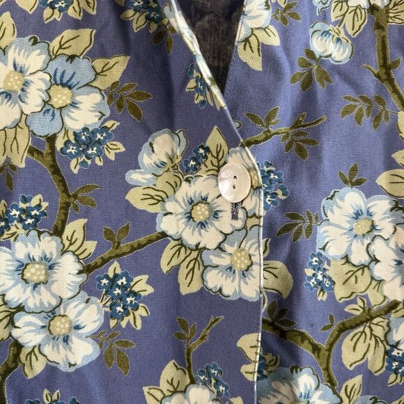 Vintage April Cornell Jacket Womens Sz M lavender floral Full Art to Wear Tunic - Picture 3 of 6